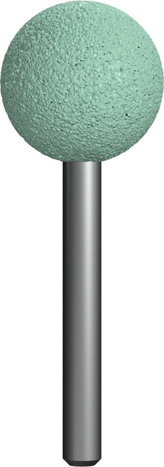 Шарошка абразивная, карбид кремния, шарообразная 25 мм, хвост 6мм, блистер, Практика