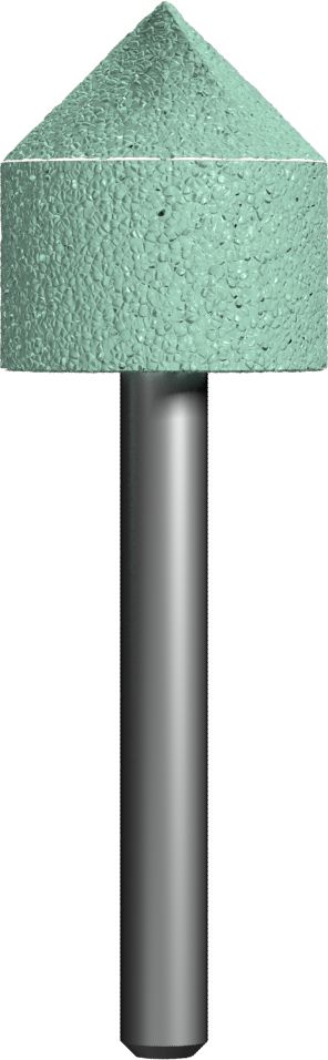 Шарошка абразивная, карбид кремния, цилиндрическая заостренная 22х50мм, хвост 6мм, блистер, Практика