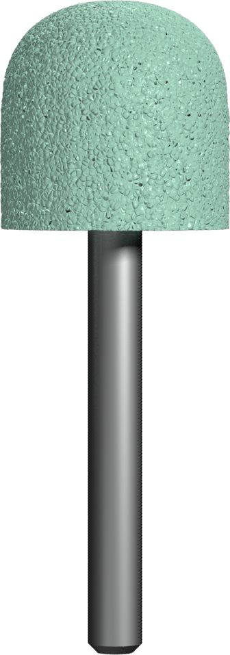 Шарошка абразивная, карбид кремния, закругленная 25х25 мм, хвост 6 мм, блистер, Практика