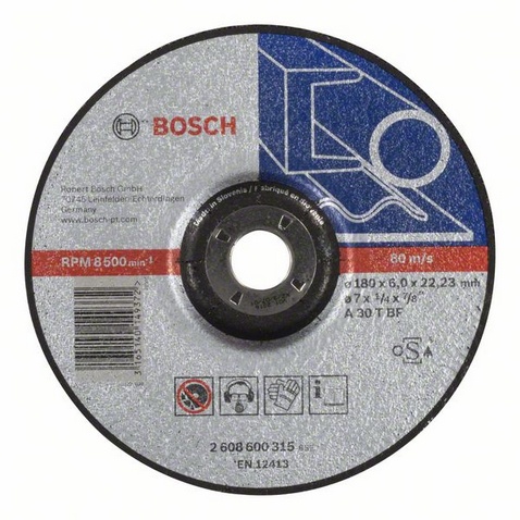 Круг шлифовальный по металлу 180x6x22 мм выпуклый Expert Bosch