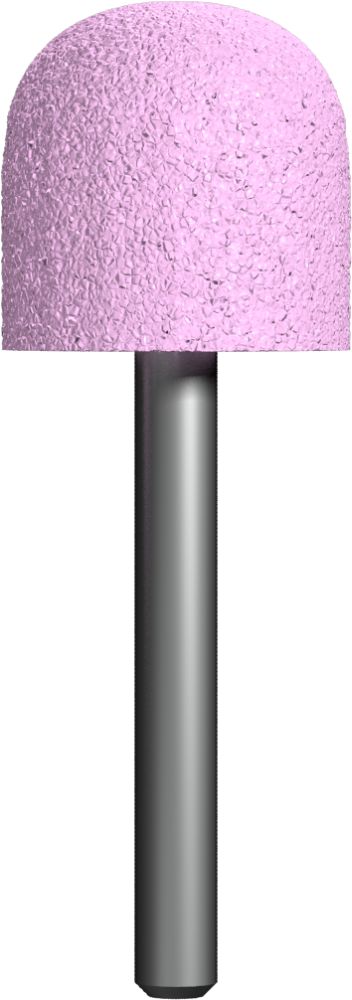 Шарошка абразивная, оксид алюминия, закругленная 25х25 мм, хвост 6 мм, блистер, Практика