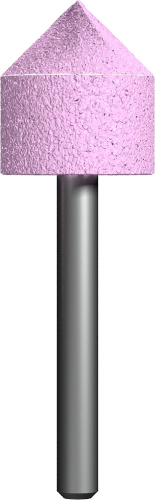 Шарошка абразивная, оксид алюминия, цилиндрическая заостренная 22х50мм, хвост 6мм, блистер, Практика