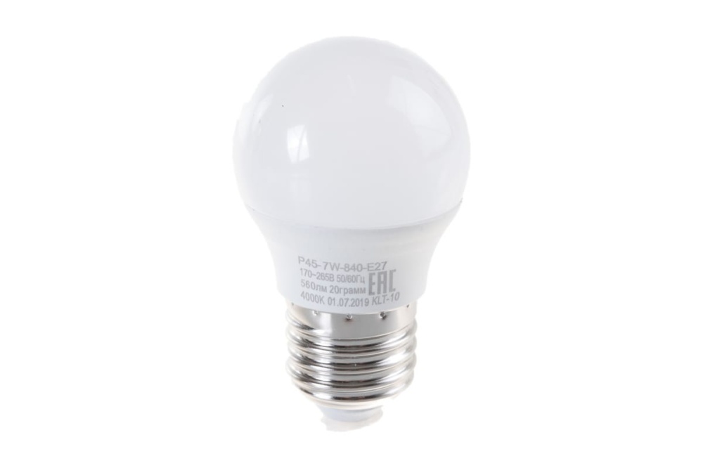Лампа светодиодная ЭРА LED smd P45-7w-840-E27
