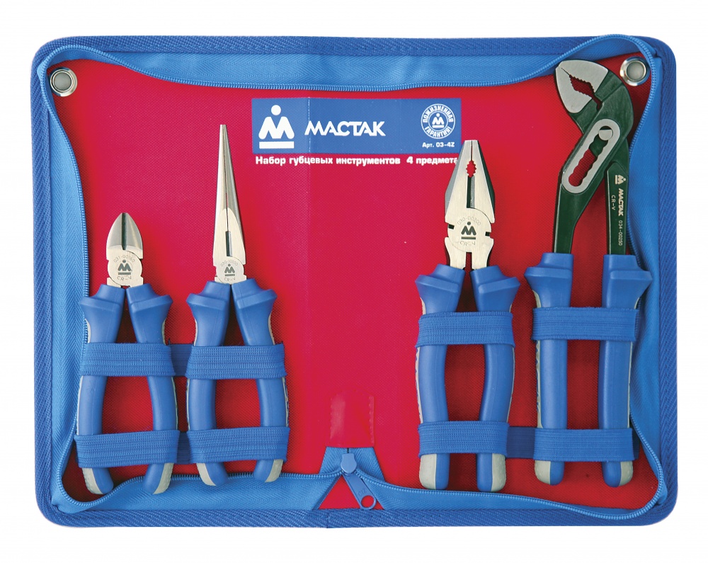 Набор шарнирно-губцевого инструмента 4 предмета MACTAK