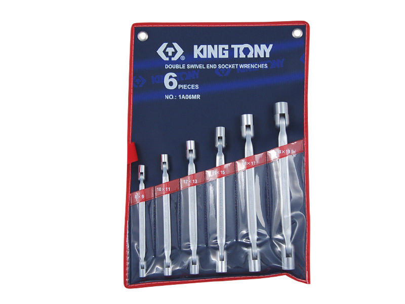Набор торцевых ключей 8-19 мм 6 предметов с шарниром KING TONY