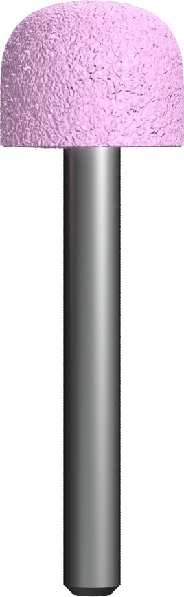 Шарошка абразивная, оксид алюминия, закругленная 19х16 мм, хвост 6 мм, блистер, Практика